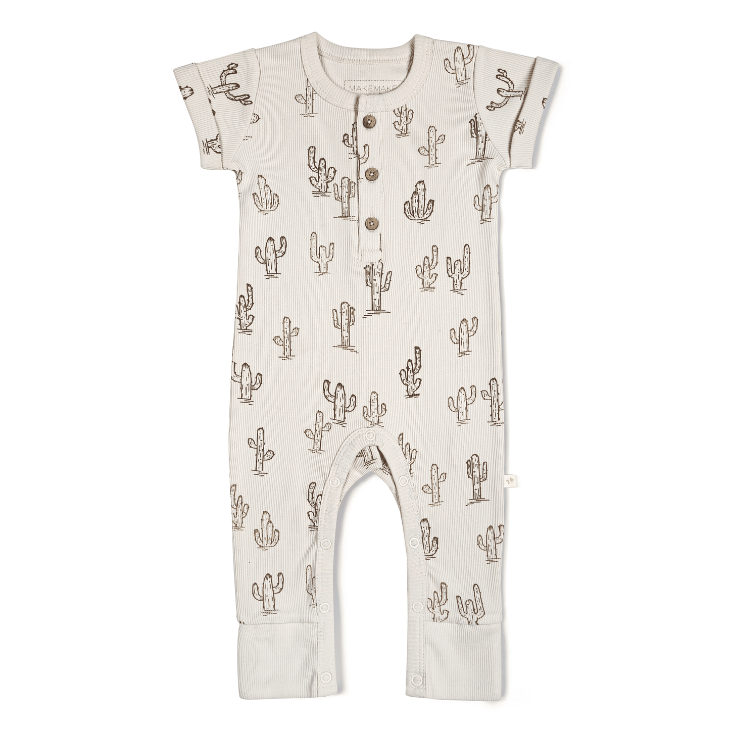 Cactus Short Sleeve Button Romper