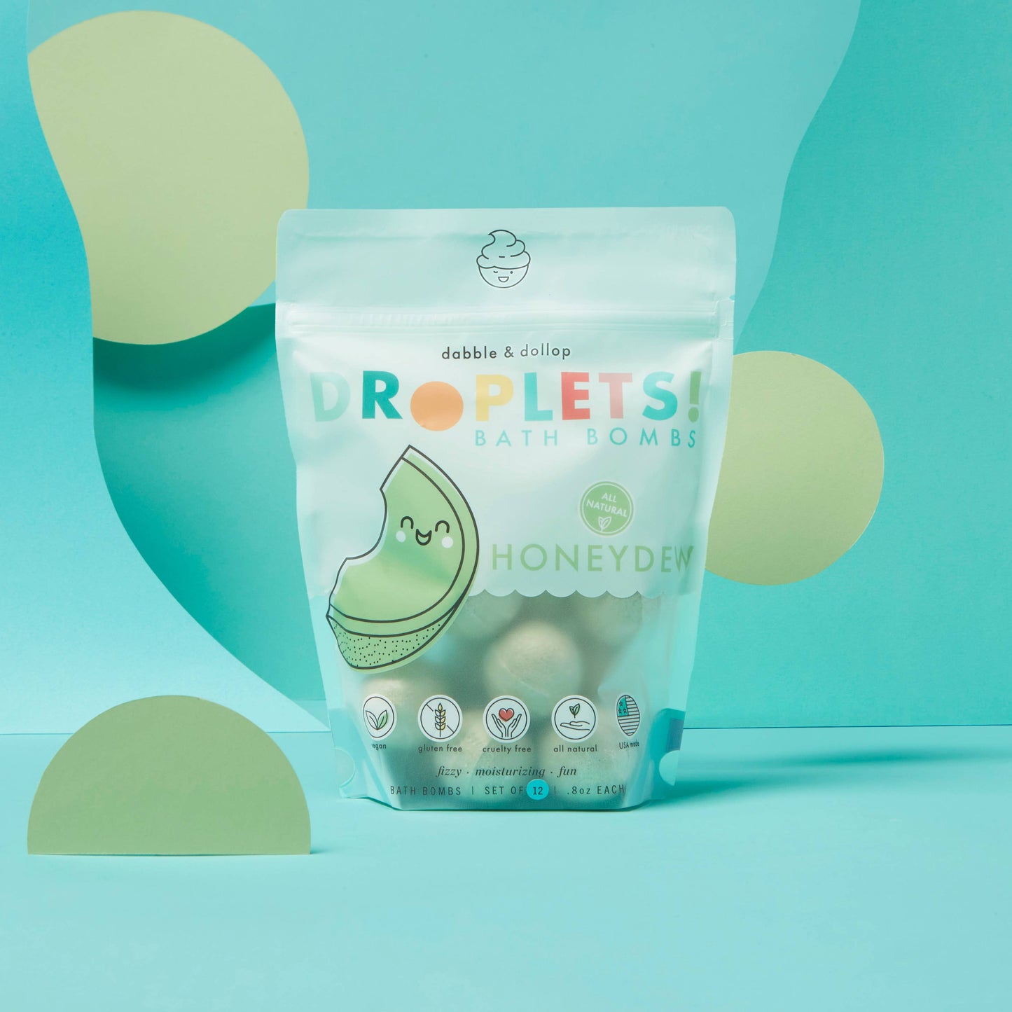 All-Natural Mini Bath Bombs - Honeydew Melon Pouch