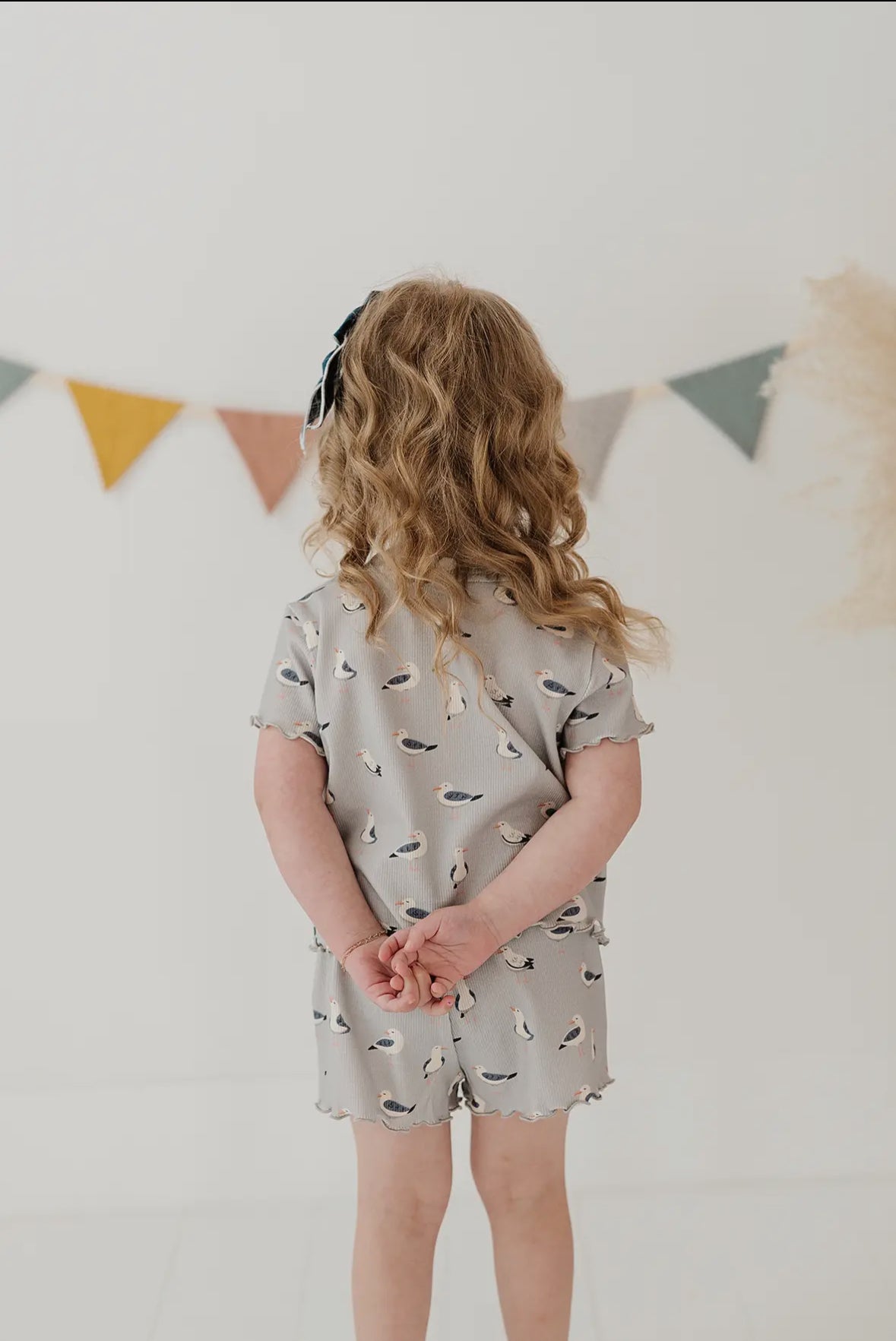 Ribbed Two-Piece Set in Seagulls