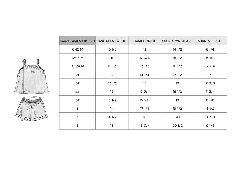 Gauze Tank & Short Set in Herb