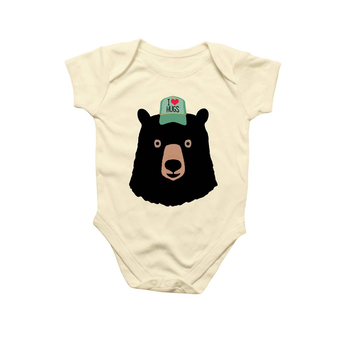 Black Bear with Cap - Baby Onesie