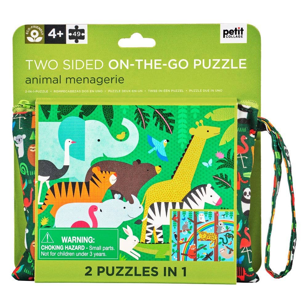 2 Sided On-The-Go Puzzle Animal Menagerie
