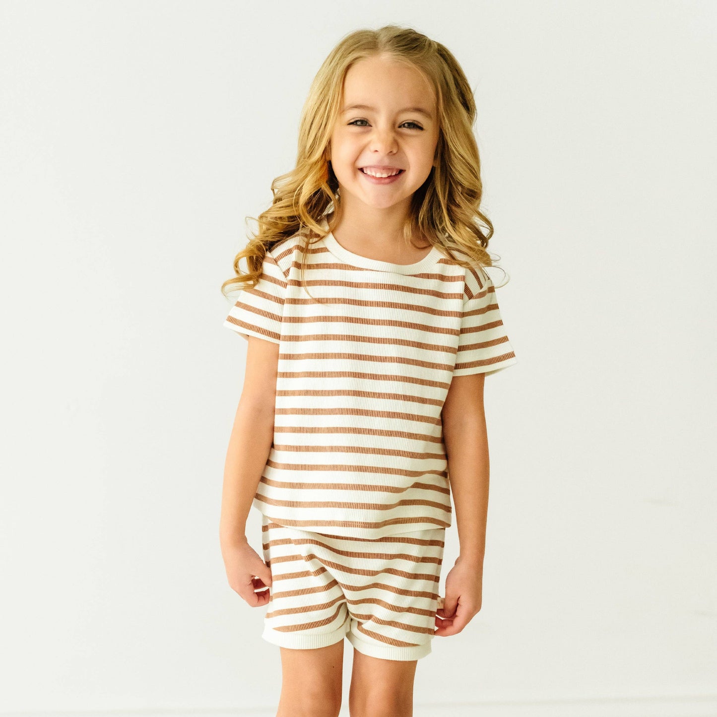 Stripe Tee and Shorties Set