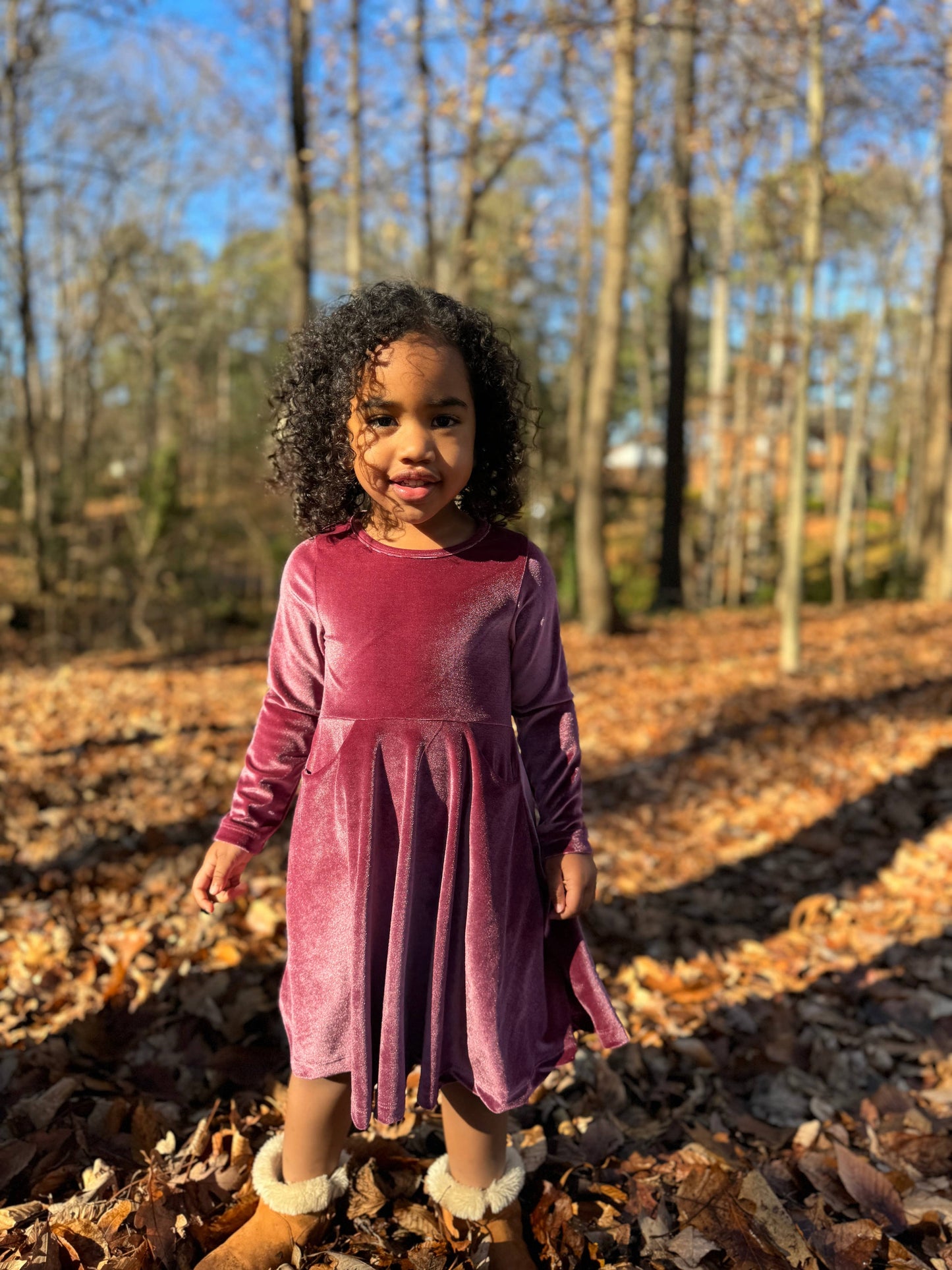 Cranberry Velvet Dress