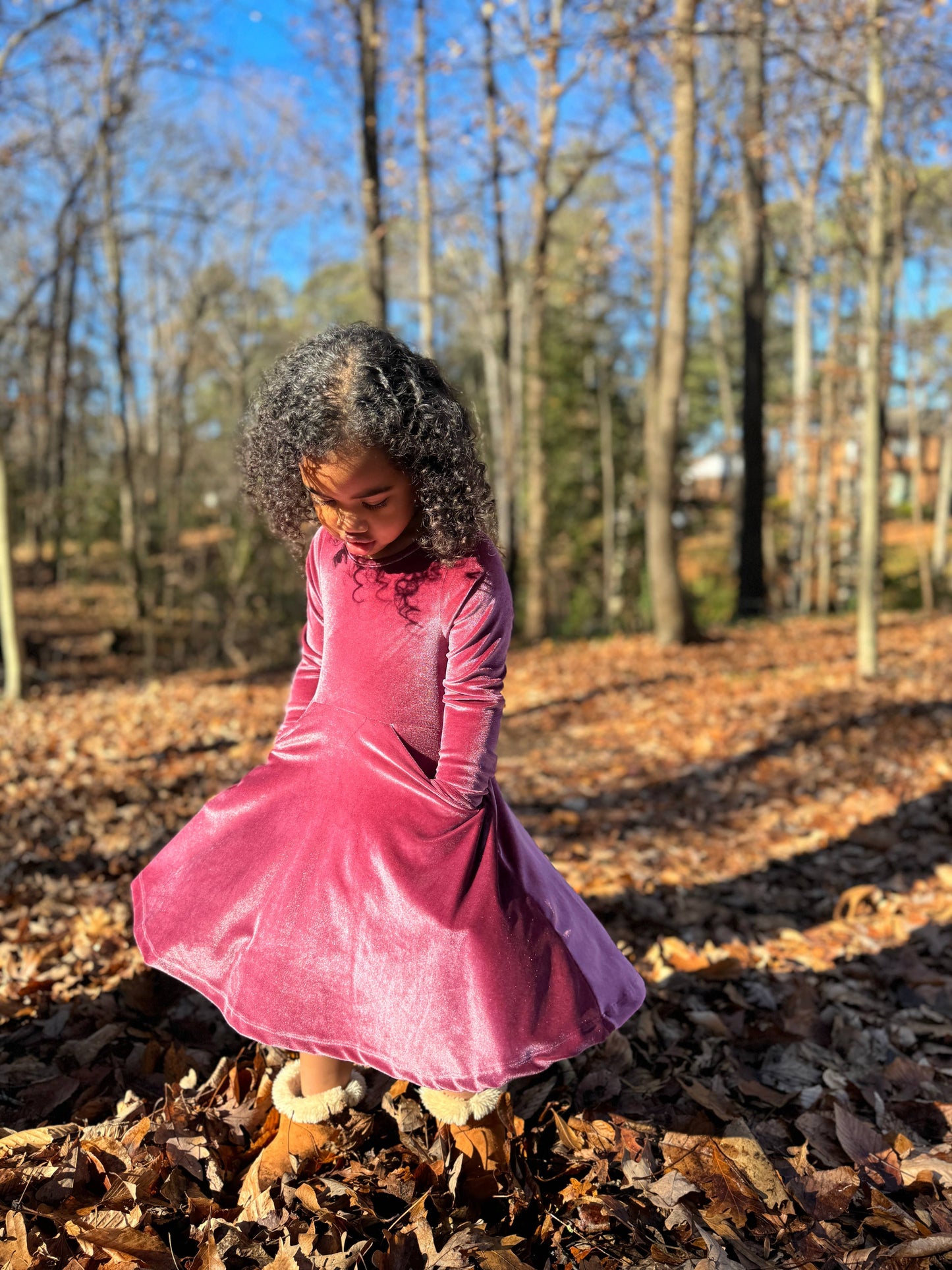 Cranberry Velvet Dress