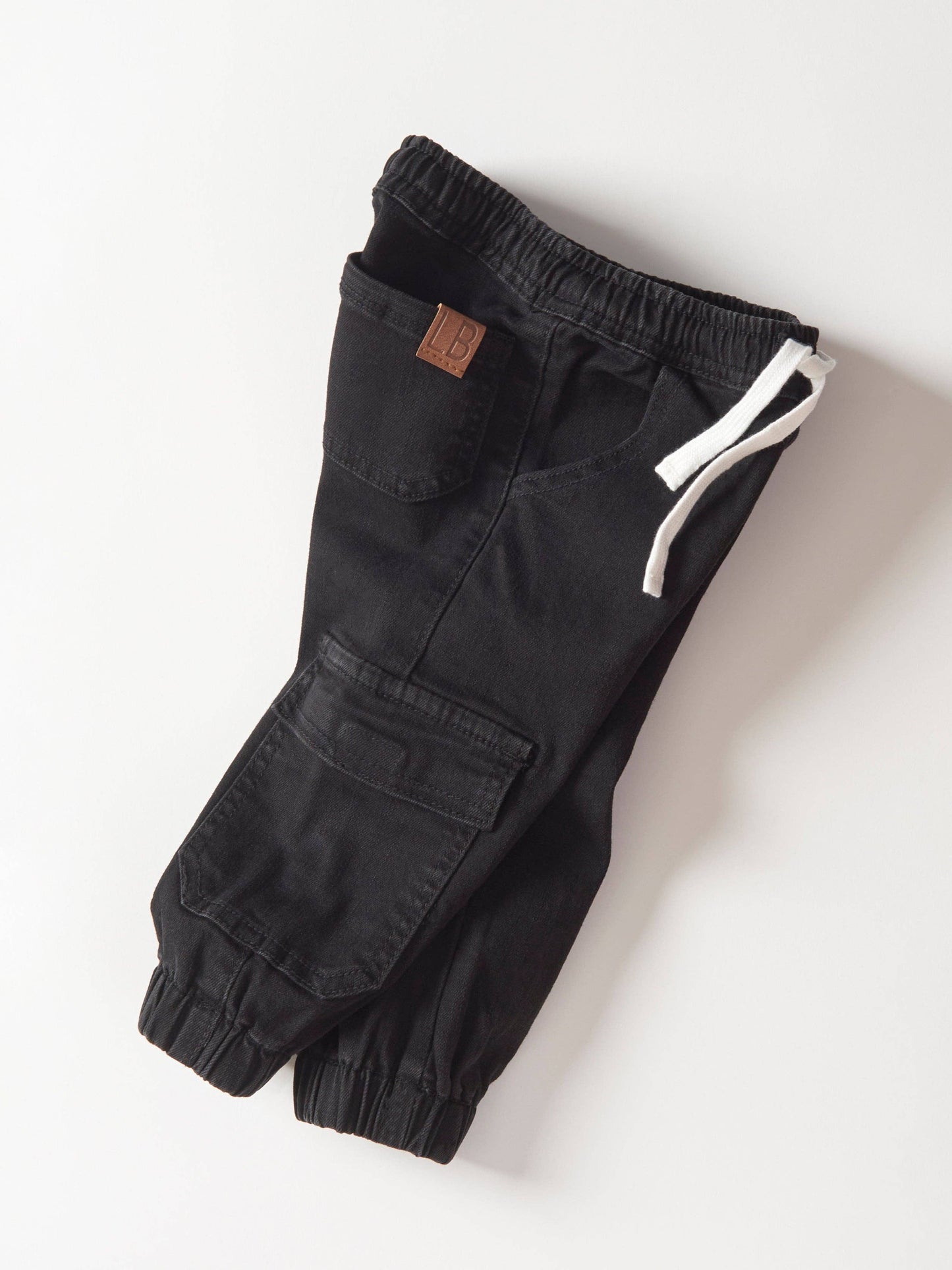 Cargo Denim Jogger - Black Wash