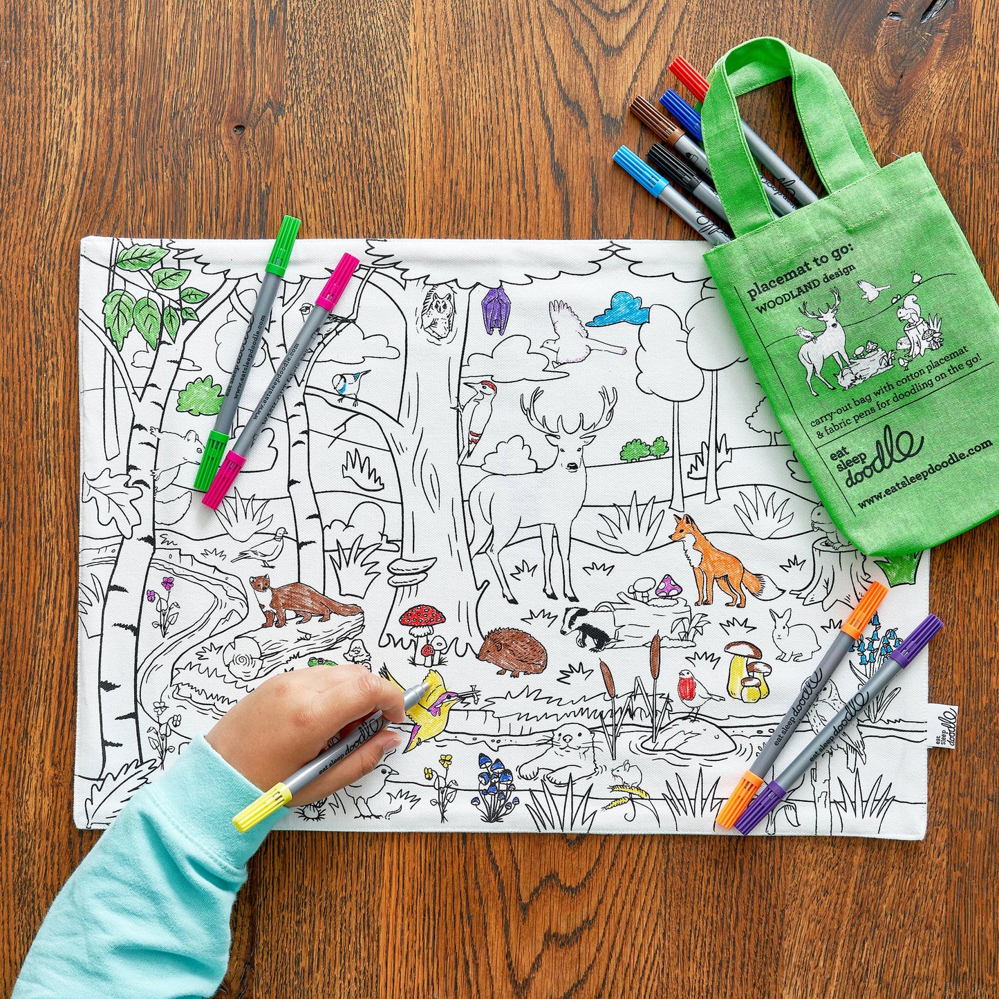 Craft Kit DIY - Coloring Mat - Woodland