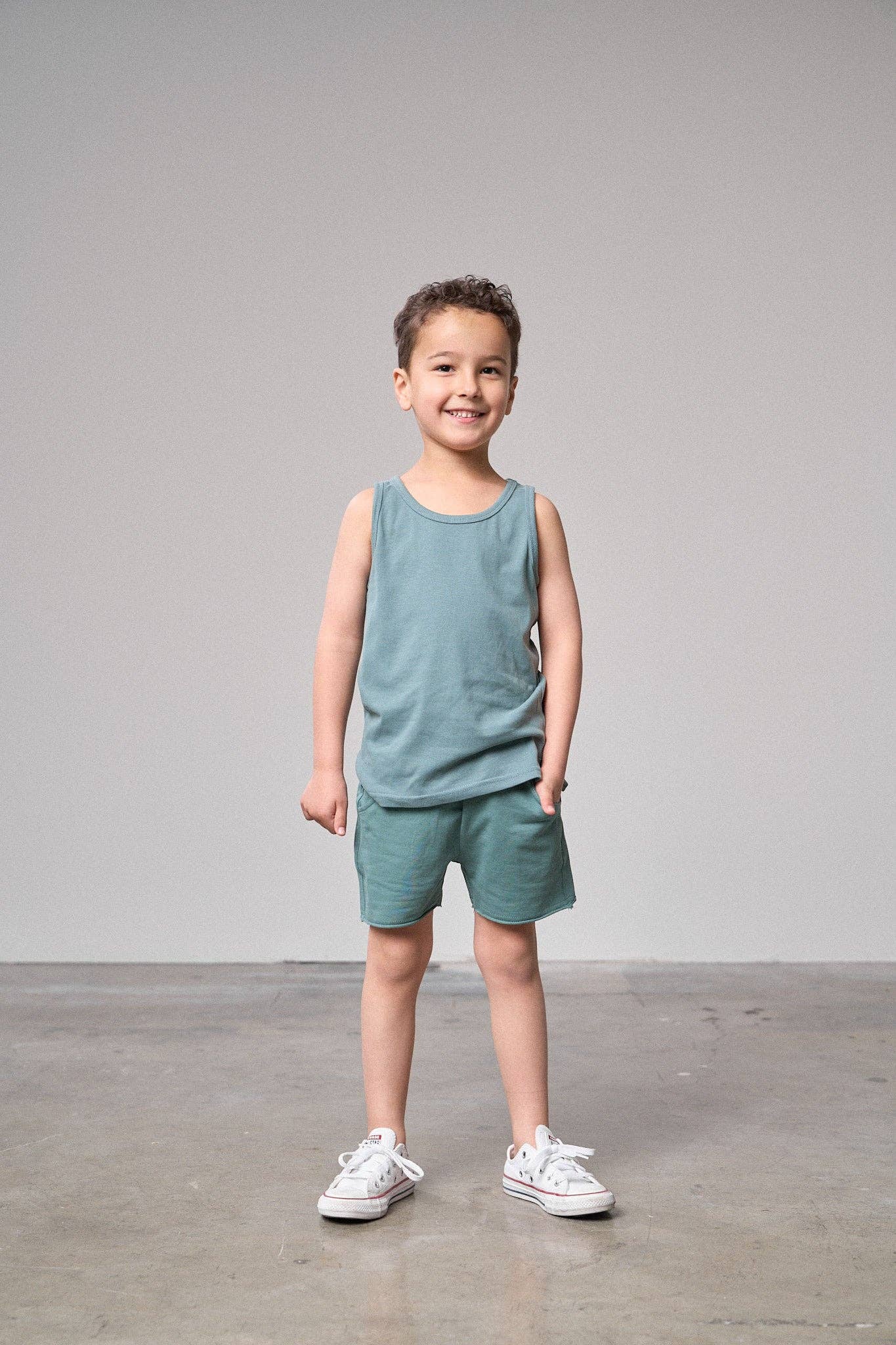 Raw Edge Harem Short - Teal