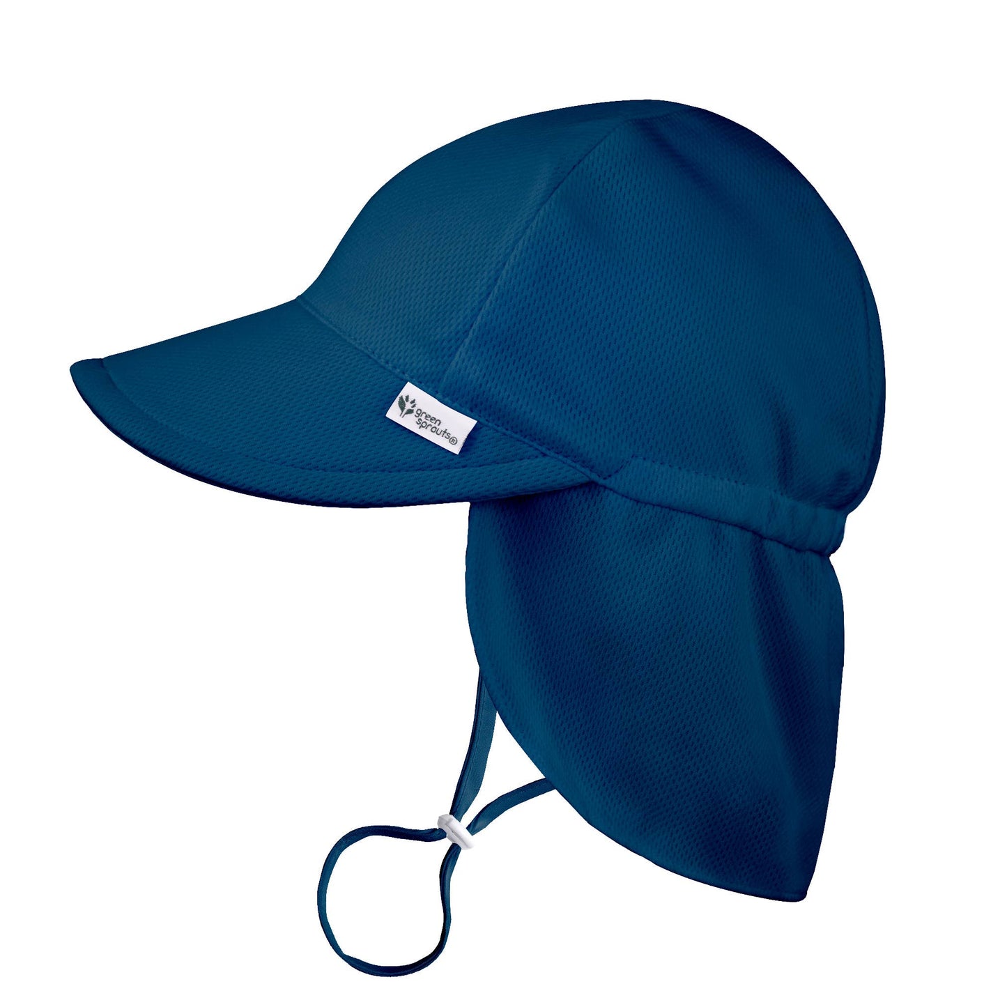 UPF 50+ Breathable Eco Flap Hat: Navy / 9m-18m