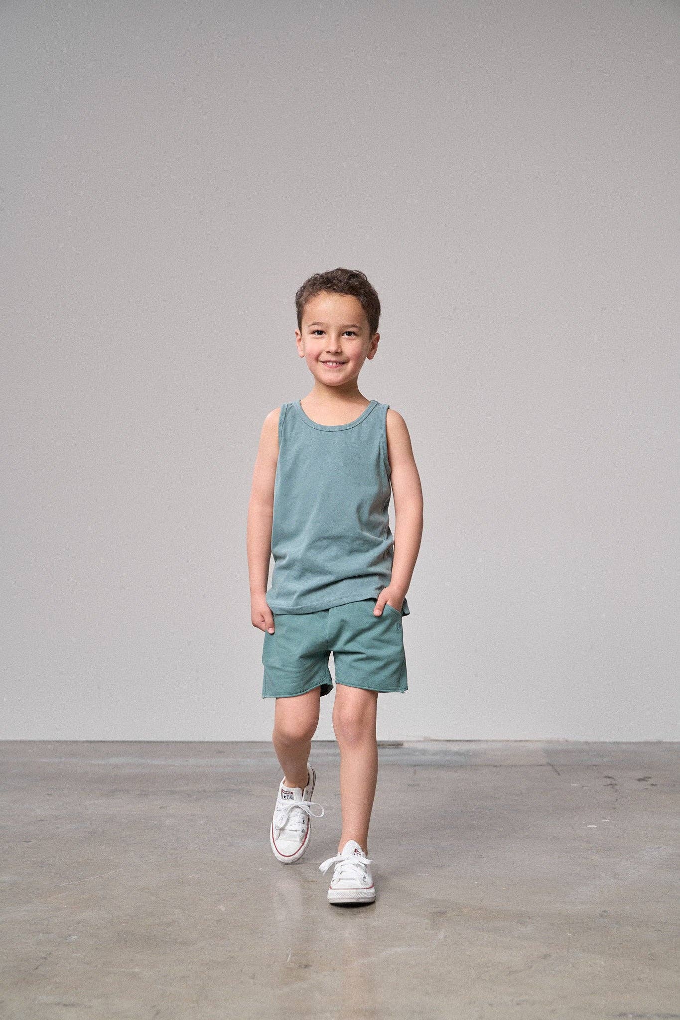Raw Edge Harem Short - Teal