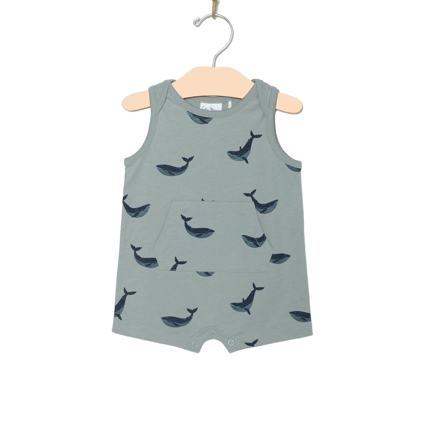 Tank Kangaroo Romper- Blue Whale