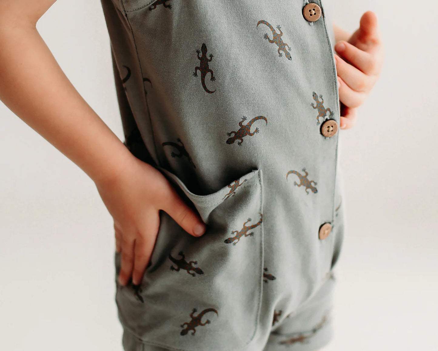 Henley Tank Short Romper- Salamander