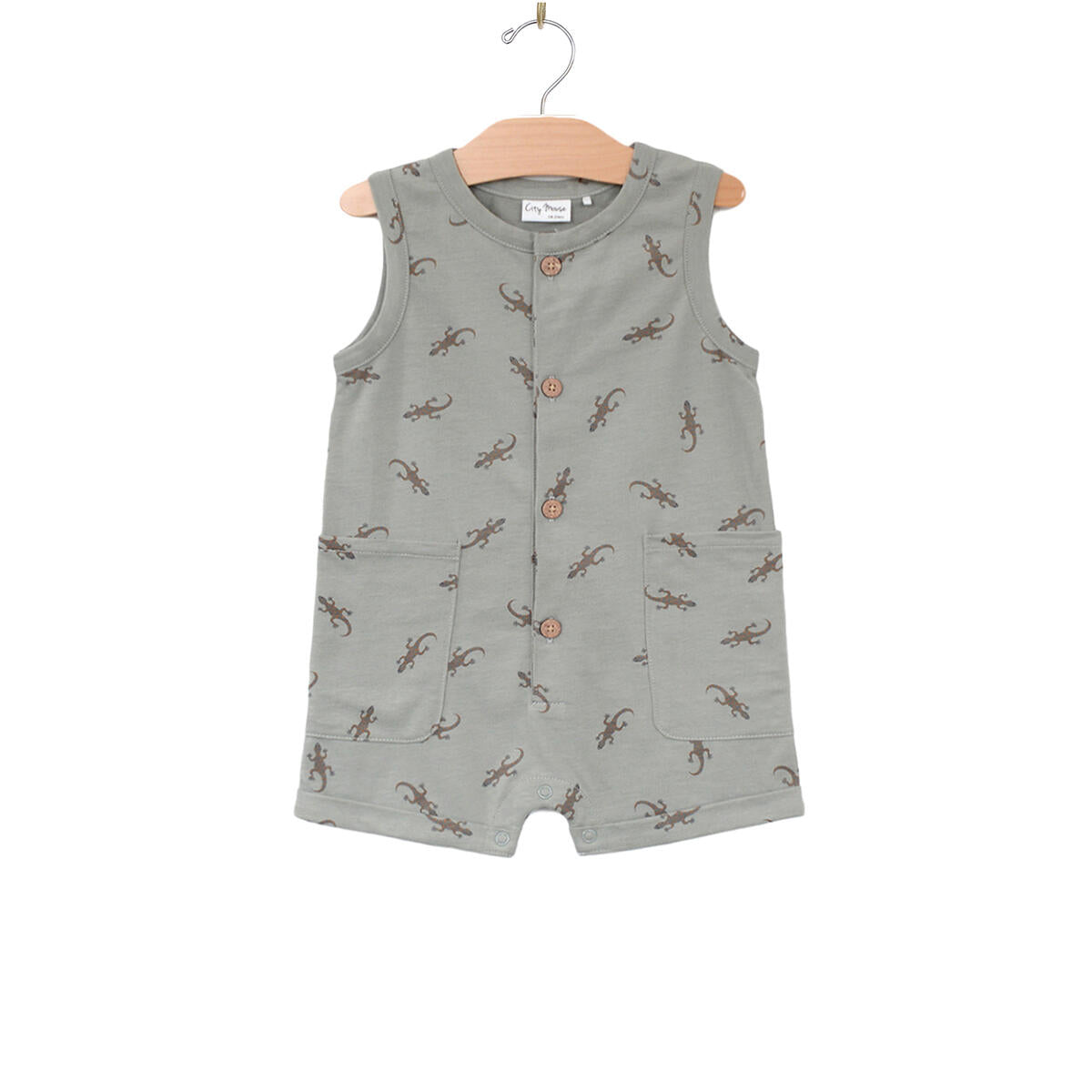 Henley Tank Short Romper- Salamander