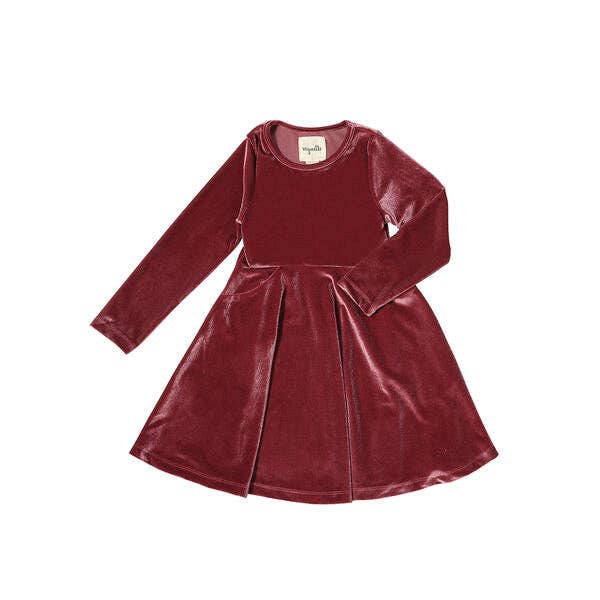 Cranberry Velvet Dress