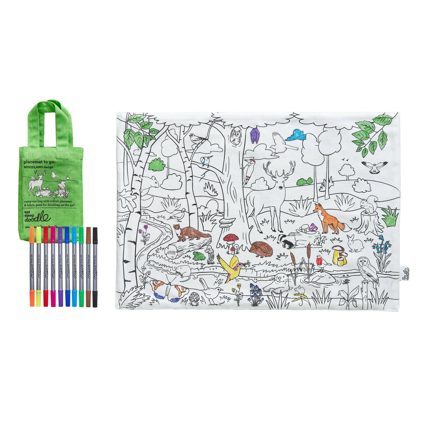 Craft Kit DIY - Coloring Mat - Woodland