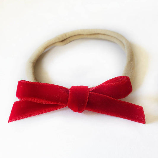 Red Dainty Velvet Hair Bow