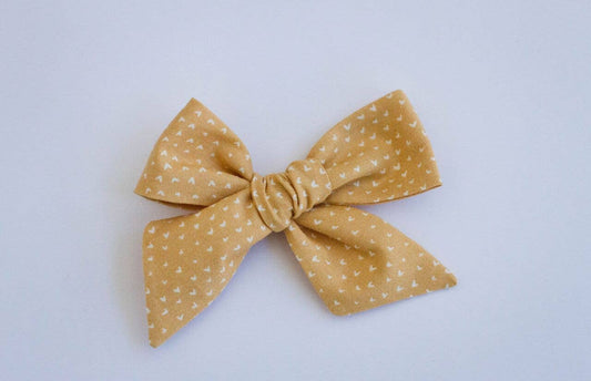 Gold Hearts Hair Bow