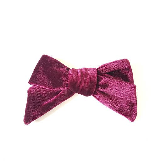 Burgundy Velvet Hair Bow