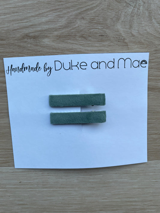 Jade Velvet Clips